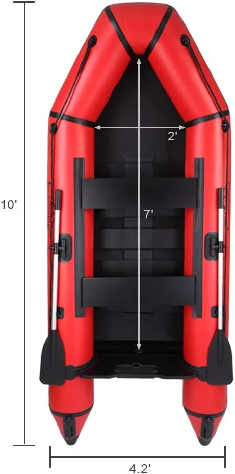 VERYKE 10FT Inflatable Boat,Inflatable Raft Sport Tender Dinghy,Rescue Diving Boat,350 lbs Weight Capacity