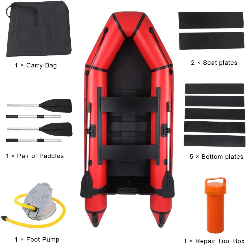 VERYKE 10FT Inflatable Boat,Inflatable Raft Sport Tender Dinghy,Rescue Diving Boat,350 lbs Weight Capacity