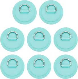 WEBEEDY 8 Pcs Stainless Steel D-Ring Patch for Inflatable Boat D-Ring PVC Patch Stand-Up Paddleboard Canoe Rafting,Round Shape D Ring Pad Kayak Canoe Deck Boat Accessories No Glue Included,Green