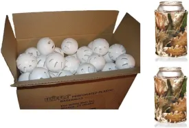 WIFFLE Balls Bulk Plastic Baseballs - Official Ball Brand - Made in USA - Multiple Quantities - Plus Bonus Beverage Koozies (24 Balls)
