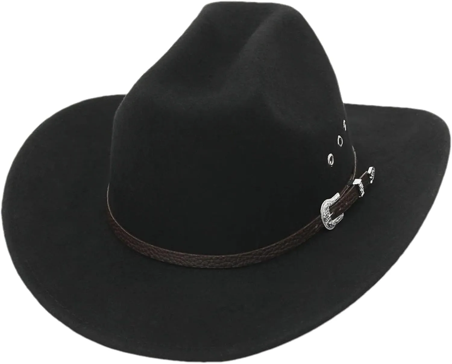 Wool Fedro Top Hat Cowboy Hat Felt Hat with Chinstrap Design